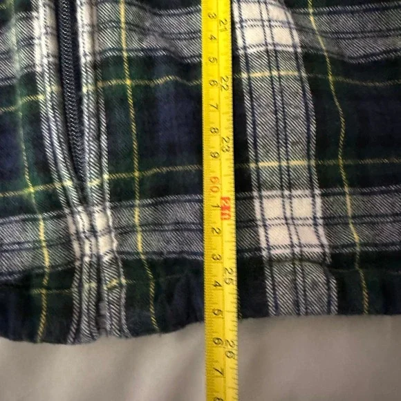 LL Bean Women XL Scotch Plaid Flannel Shirt Relaxed Fit Zip Hoodie jacket - Picture 8 of 8